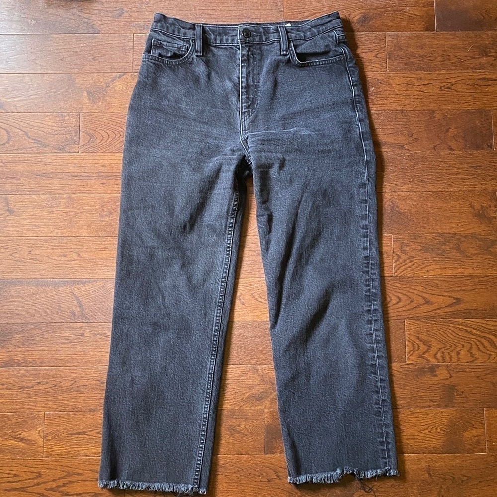 Hudson Remi Straight Leg Cropped Jeans Size 28 Classic Black Wash